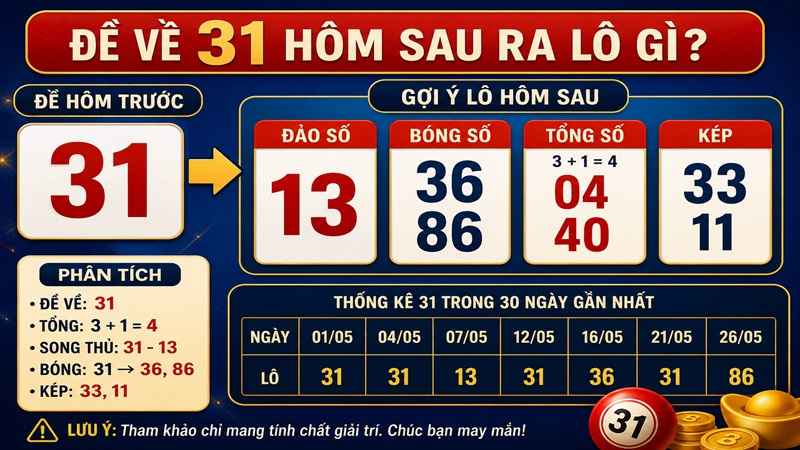 Đề Về 31 Hôm Sau Ra Lô Gì? Bảng Tra Cứu Bạc Nhớ